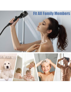 Cabezal de Ducha de Mano Cosuro Alta Presión 8 Modos 139.7 cm 2