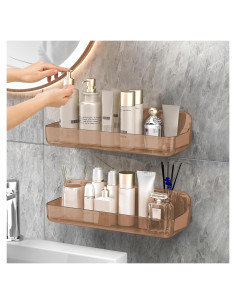 Estante de Ducha Adhesivo CGBE 2 Paquetes Transparente 31.0 cm