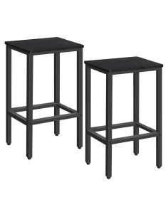 Juego de 2 Taburetes de Bar MAHANCRIS 65.5 cm Negro Industrial