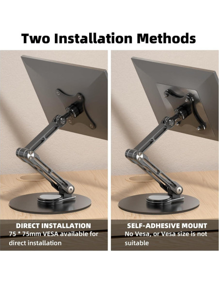 Soporte de Monitor Plegable WEARSON VESA 75mm 1.5kg Negro