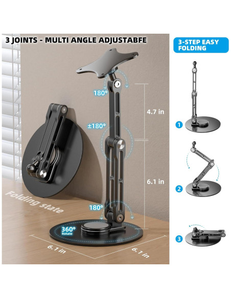 Soporte de Monitor Plegable WEARSON VESA 75mm 1.5kg Negro