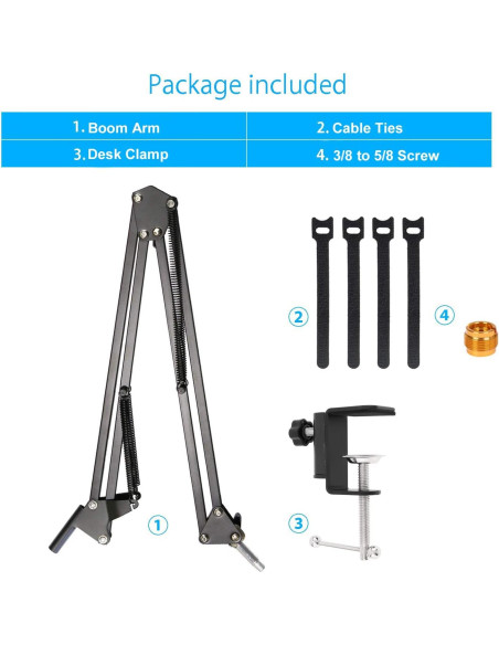 Soporte de Micrófono Ajustable YUZUHOME para Hyperx Quadcast S