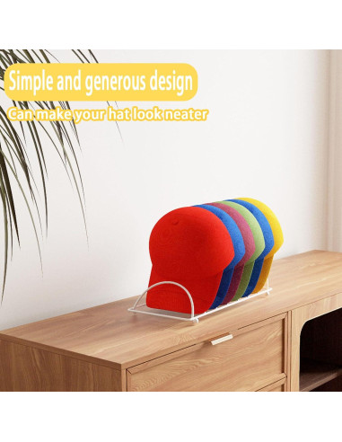 Soporte para Sombreros Blissluck TMJ04 - Metal Blanco, 7 Sombreros