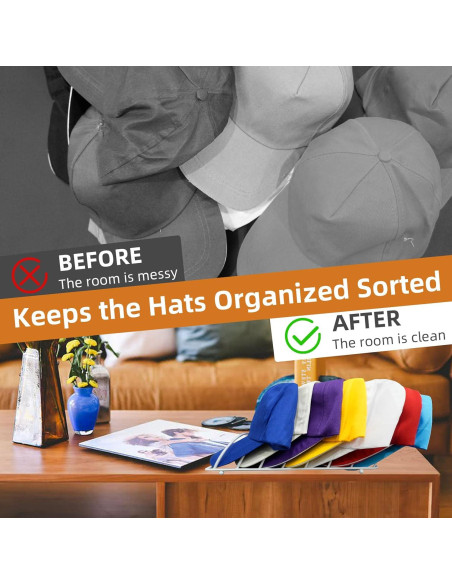 Soporte para Sombreros Blissluck TMJ04 - Metal Blanco, 7 Sombreros