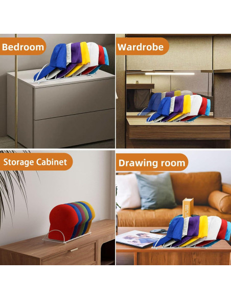 Soporte para Sombreros Blissluck TMJ04 - Metal Blanco, 7 Sombreros