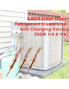 Filtro Secador Líquido Refrigerante REAXOAL 3PCS 1/4" con Válvula 2