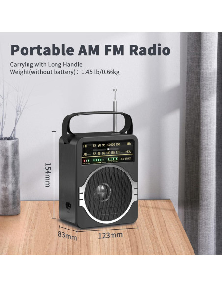Radio Portátil AM FM Bluetooth 5.0 JEUJUG JEU-BT1622 5W