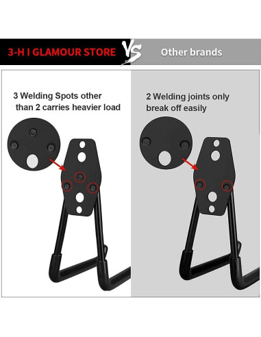 Ganchos de Garaje Pesados Consevisen - Soporte de 36kg - Paquete de 8