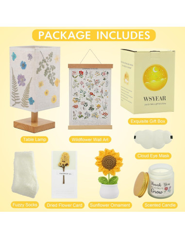 Cesta de Regalo WSYEAR para Mamá - Lámpara, Vela, Toalla y Más