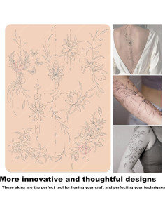 Piel de Práctica de Tatuaje Rosa TgoBeauty 1pc Silicona 1.5mm 2