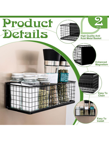 2 Cestas Magnéticas Organizador ONESIXEC para Refrigerador