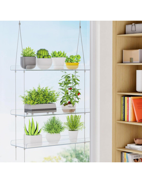 Estante Flotante de Planta 2 Niveles Lifewit 38 cm Acrílico