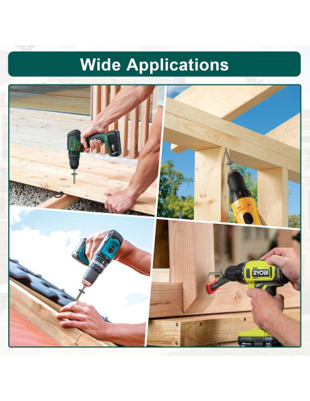 Tornillos para Deck de Exterior FMhotu 2.9" Verde 50 Pcs