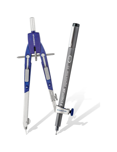 Set de Compás Metálico 6" STAEDTLER con Adaptador y Lápices
