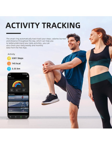 Anillo Inteligente Govllfoz 7 Negro 2.0 - Fitness y Salud