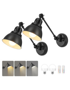 Juego de Apliques de Pared Inalámbricos GOODATE Negro