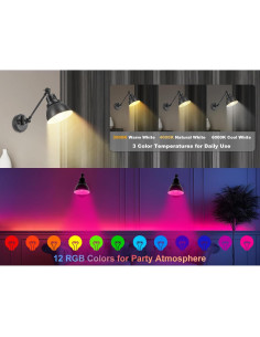 Juego de Apliques de Pared Inalámbricos GOODATE Negro 2