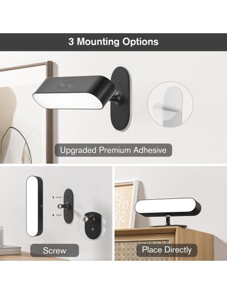 Aplique de Pared Inalámbrico Hensam LED Recargable 5 Colores