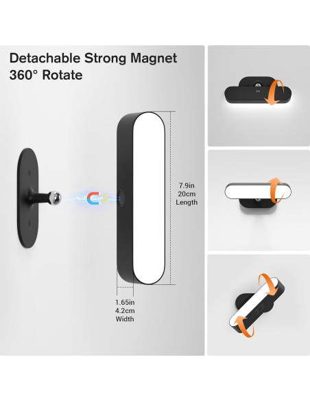 Aplique de Pared Inalámbrico Hensam LED Recargable 5 Colores