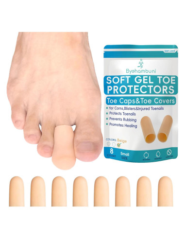 Protectores de Dedos de Gel Byehambuni - Paquete de 8 - Beige