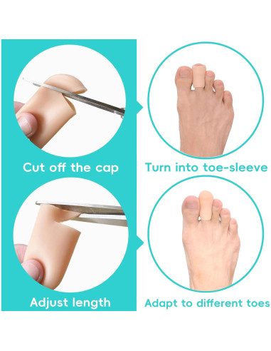 Protectores de Dedos de Gel Byehambuni - Paquete de 8 - Beige