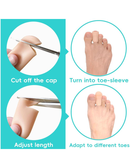 Protectores de Dedos de Gel Byehambuni - Paquete de 8 - Beige