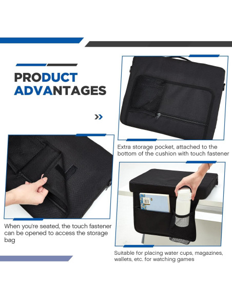 Asientos de Estadio Portátiles Hosuly - 2 Unidades, Negro