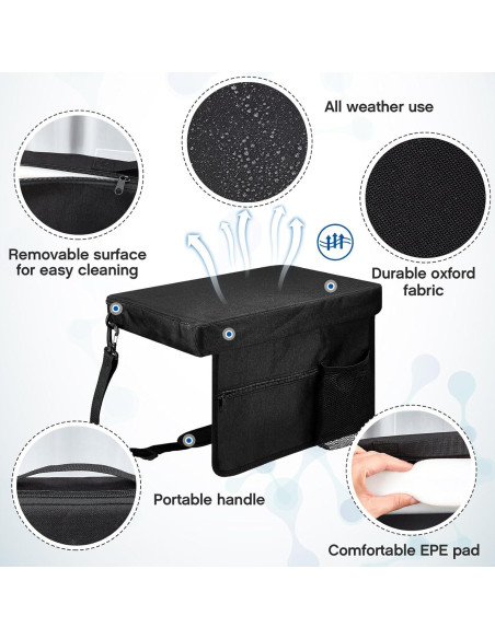 Asientos de Estadio Portátiles Hosuly - 2 Unidades, Negro