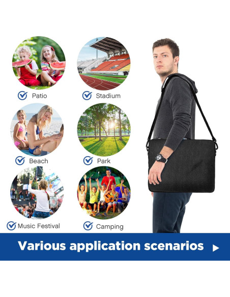 Asientos de Estadio Portátiles Hosuly - 2 Unidades, Negro