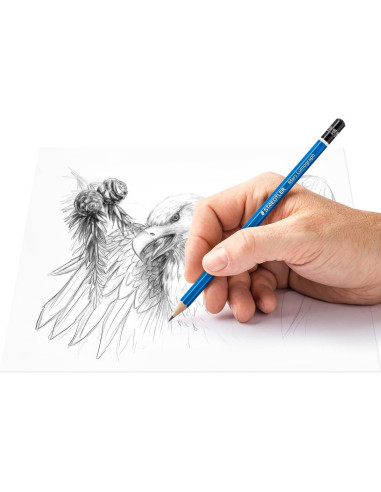 Set de bocetos Staedtler Mars Lumograph 8 piezas con borrador y sacapuntas