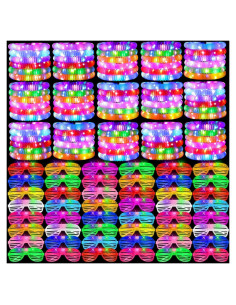 76 Piezas Tubos Brillantes y Gafas LED Oleitodh - Juguetes de Fiesta