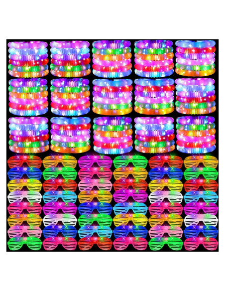 76 Piezas Tubos Brillantes y Gafas LED Oleitodh - Juguetes de Fiesta