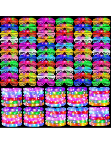 76 Piezas Tubos Brillantes y Gafas LED Oleitodh - Juguetes de Fiesta