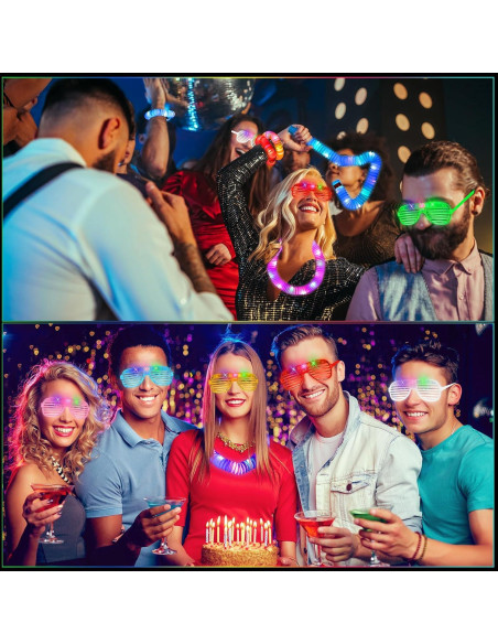 76 Piezas Tubos Brillantes y Gafas LED Oleitodh - Juguetes de Fiesta