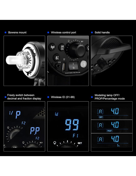 Flash de Estudio Godox DP800III 800Ws Inalámbrico 5600K