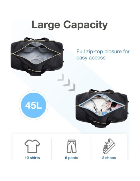 Bolsa de Viaje Rodante BAGSMART 45L con Compartimento para Zapatos