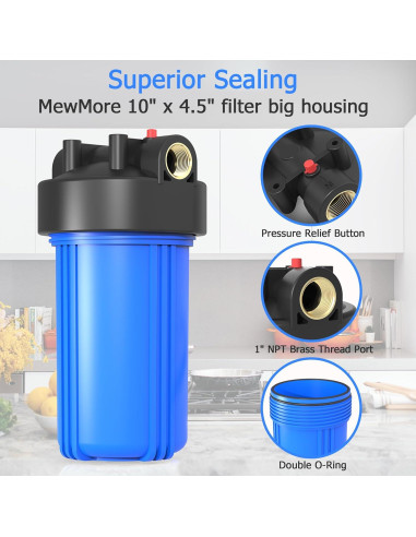 Filtro de Agua MewMore WHB10 para Casa, 10"x4.5", 75.71 L/min