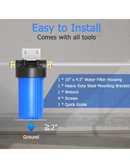 Filtro de Agua MewMore WHB10 para Casa, 10"x4.5", 75.71 L/min