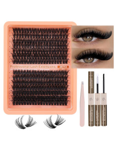 Kit de Extensiones de Pestañas Mavphnee 280Pcs D-Curl 10-18mm