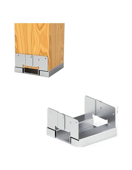 Paquete de 10 Bases de Poste Galvanizadas PTLDHWMY 6x6