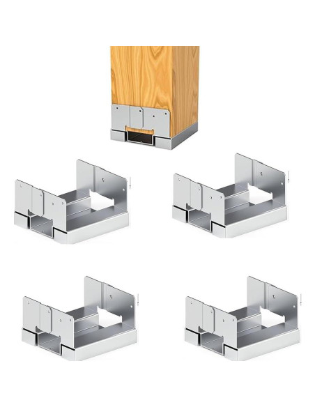 Paquete de 10 Bases de Poste Galvanizadas PTLDHWMY 6x6