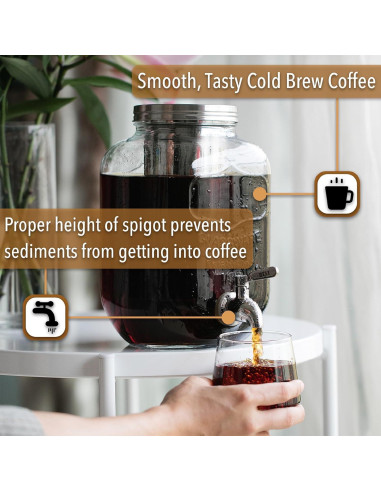 Cafetera de Cold Brew BTaT 3.78L Negra con Filtro Reutilizable