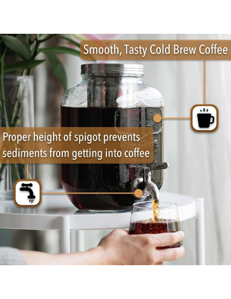 Cafetera de Cold Brew BTaT 3.78L Negra con Filtro Reutilizable