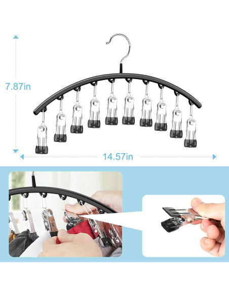 Organizador de Sombreros Cuipingoo Negro - Soporte Colgante 10 Clips Organizador de Sombreros Cuipingoo Negro - Soporte Colgante 10 Clips