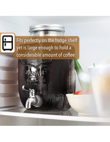 Cafetera de Cold Brew BTaT 3.78L Negra con Filtro Reutilizable