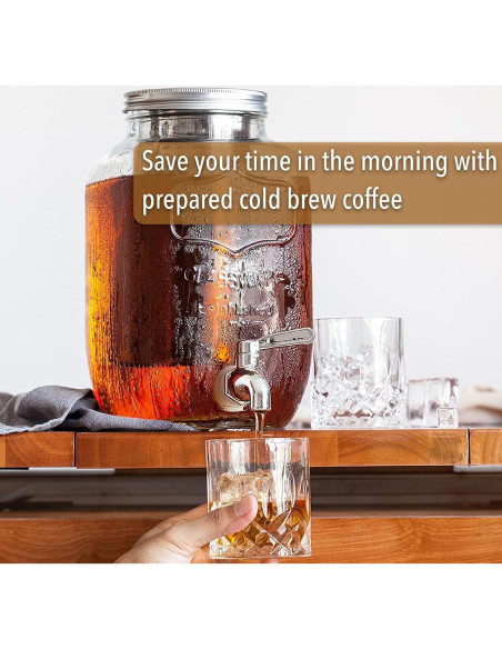 Cafetera de Cold Brew BTaT 3.78L Negra con Filtro Reutilizable