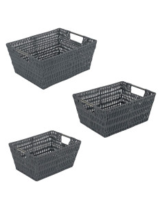 Conjunto de 3 Cestas de Ratan Simplify - Almacenamiento Multiusos