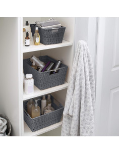 Conjunto de 3 Cestas de Ratan Simplify - Almacenamiento Multiusos 2