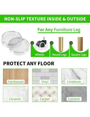 Copas de Goma Redondas GAGUIUP 12 PCS 3.81 cm Transparentes