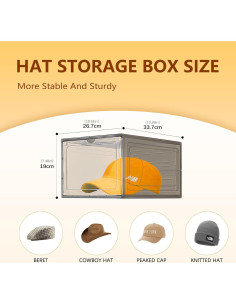 Caja Organizadora de Gorras EZJOB 6 Paquetes Apilable Negra 2